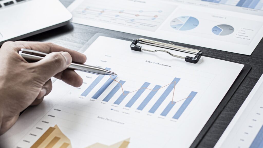 stock photo showing a graph